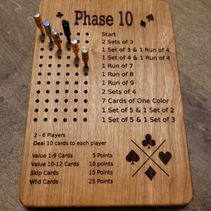Plateau de jeu Phase 10 - Jeu de cartes - Famille - Ami - Soirée de jeux