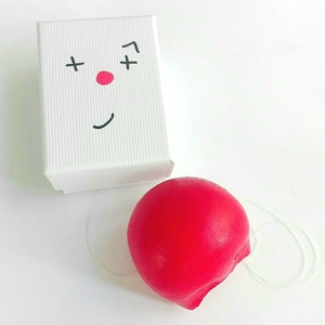 Clown Nose POMPON handmade rubber nose rouge satiné