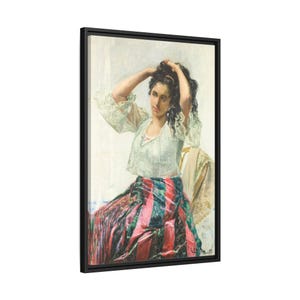 Canvas Art Print, Matte Poster of &#39;La Mestissa &#39; by Juan Luna, Filipino Hero Painting Philippine Wall Art  wearing Filipiniana Attire Dress