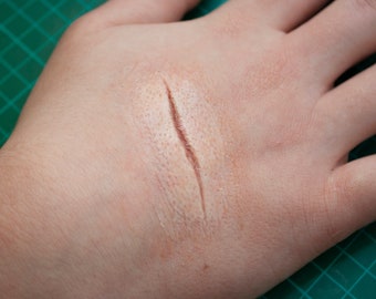Small Cut Silicone Prosthetic (unpainted) Cosplay, LARP, sfx, Halloween, wound - READ description