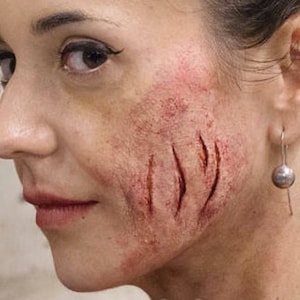Scratch/Wound prosthetic appliance (unpainted) - horror, cosplay LARP, Halloween - READ description