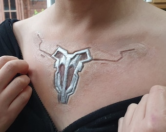 Cyberpunk Collarbone Chest Prosthetic (unpainted) Cosplay, LARP, sfx, Halloween, cyberpunk - READ description