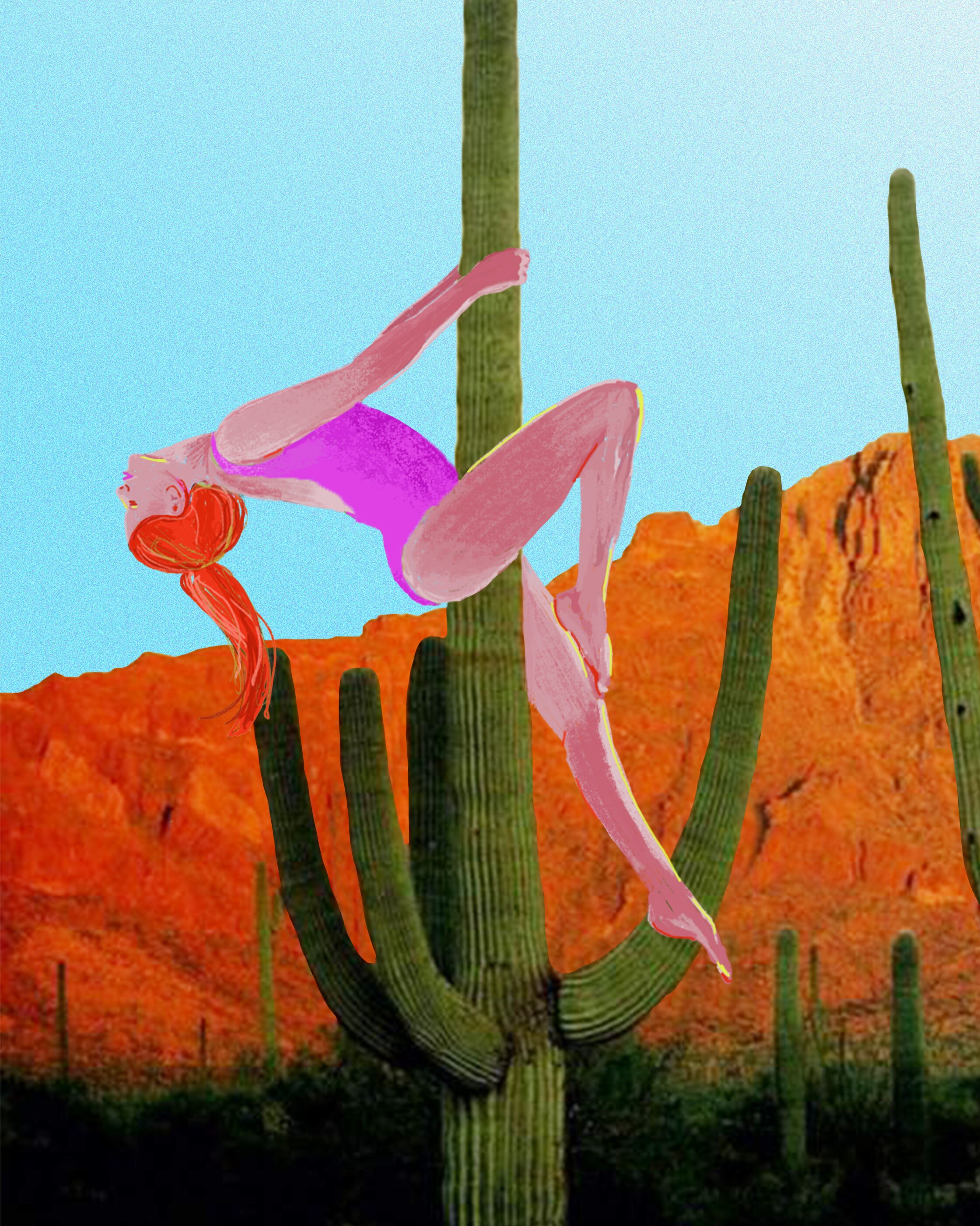 Cactus Girl Art Print Etsy
