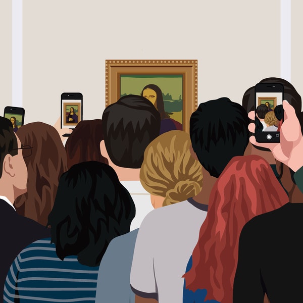 Mona Lisa at the Louvre Art Print