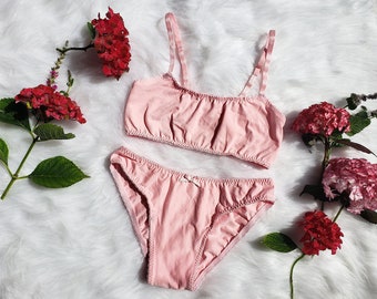 Pink Organic Cotton Lingerie set