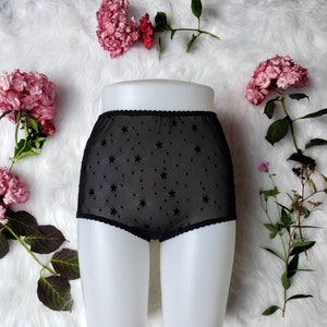 mesh panties, high waisted panties, sheer panties, see through panties, Halloween lingerie