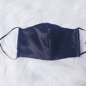 100% Silk face mask, reusable silk mask, Silk face cover, black silk mask, double layer silk face mask, double layered mask, ready to ship