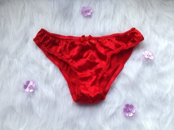 red silk panties
