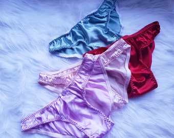 Silk knickers set, 3 pairs of silk panties, bundle pack, silk lingerie