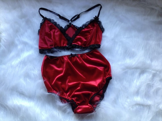 Bonnie red terciopelo de cintura alta bragas bragas de terciopelo lenceria de terciopelo terciopelo rojo Etsy Mexico