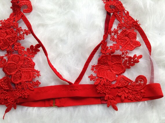 94. Conjunto de encaje ROJO. - CLARA LENCERIA