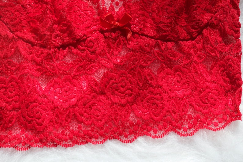 Sienna Red Lace Lingerie Set, Valentines Gift for Her, Loungewear, Sexy ...