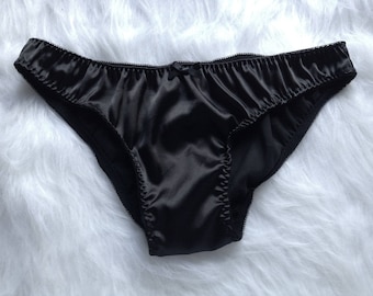 Black silk panties, silk knickers