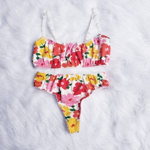 floral organic lingerie set