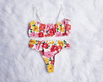floral organic lingerie set