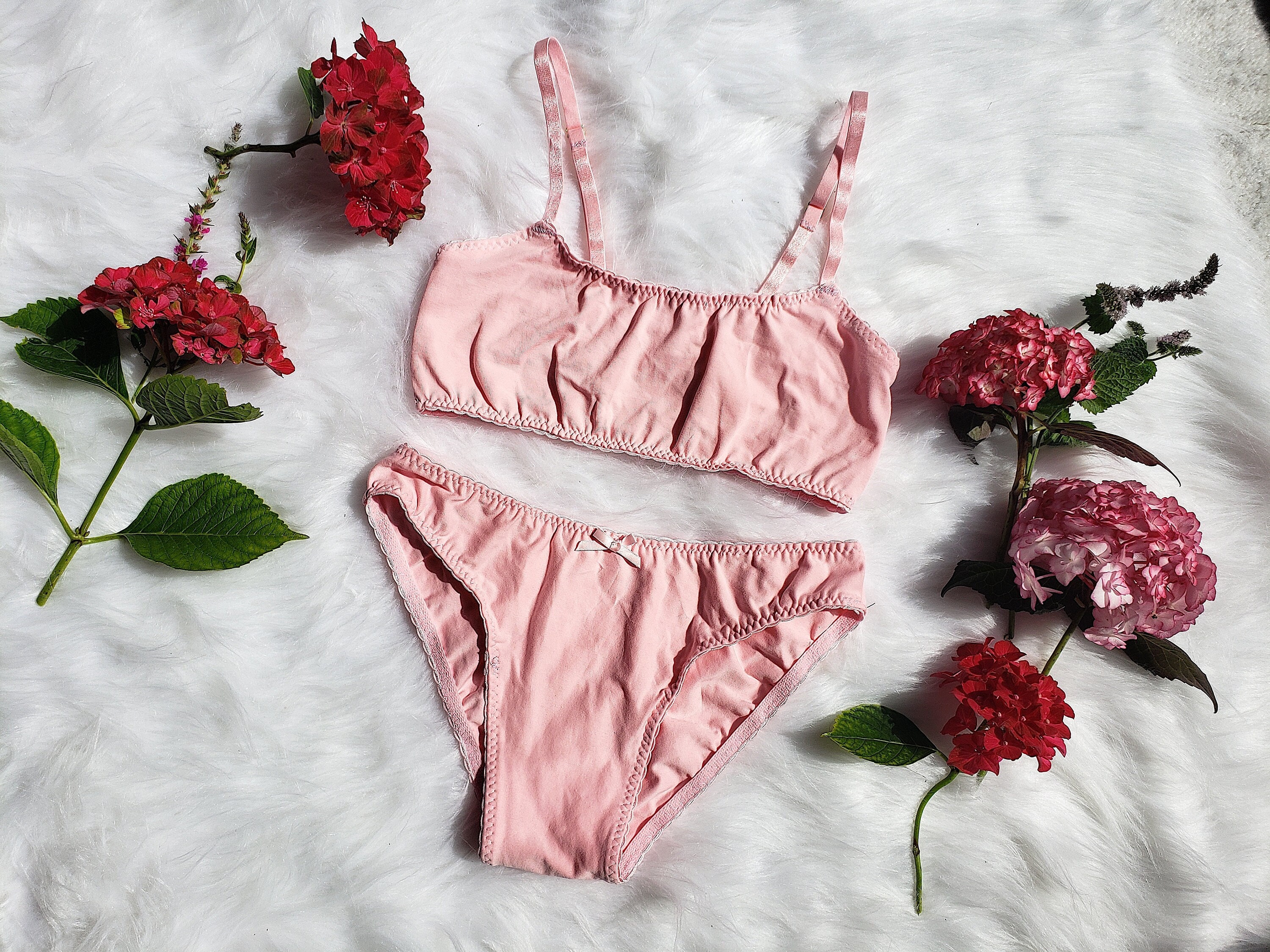 Pink Organic Cotton Lingerie set