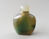 Natural green Agate Snuff bottle - Chinese China - gemstone chalcedone mineral - Reiki Healing stone