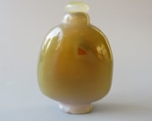 Natural orange yellow Agate Snuff bottle - Chinese China - gemstone chalcedony mineral - Reiki Healing stone
