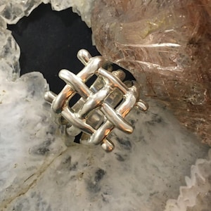 Carolyn Pollack Southwestern Style Sterling Silver Lattice Ring For Women