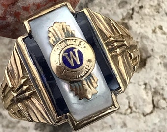 Class Ring Size 9.25 For Men 1980 Custer High School Collectable Ring 10K Yellow Gold Josten Milwaukee