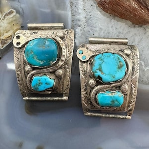 Effie Calavaza Vintage Native American Silver Natural Turquoise