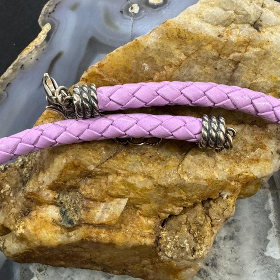 Carolyn Pollack Lilac Braided Leather Lobster Cla… - image 5