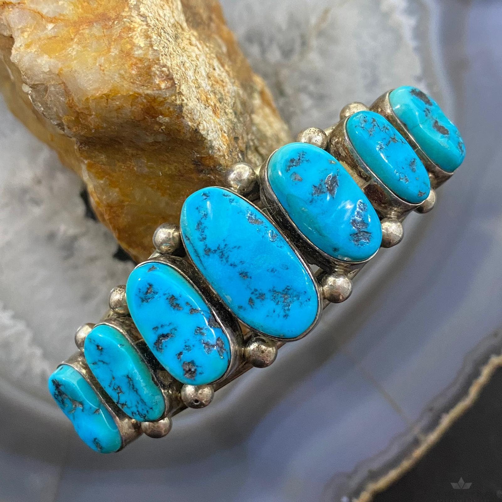 Ramona Loloma Vintage Sterling Silver Graduated Turquoise Unisex