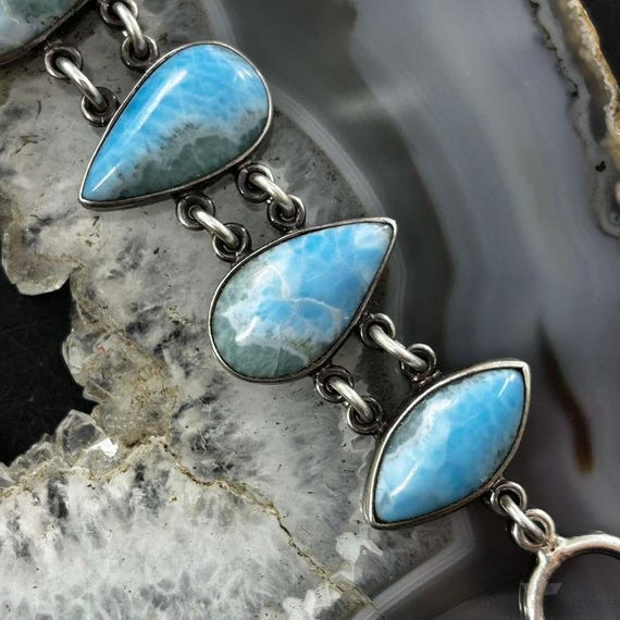 Sterling Silver Multi Shape Larimar Toggle Clasp … - image 7