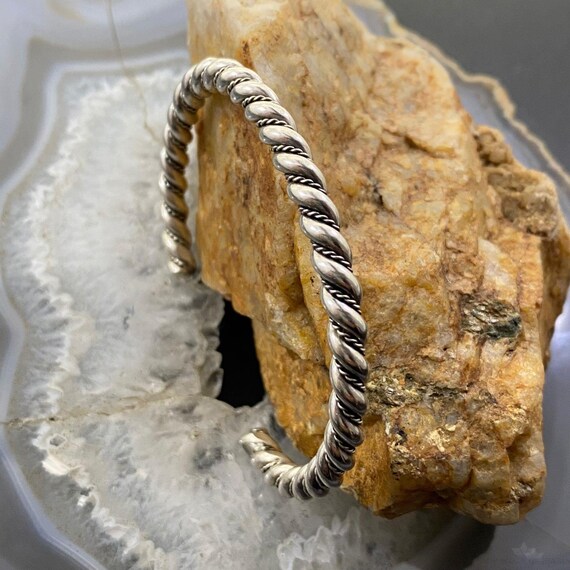 Vintage Silver Rope Twisted Stackable Bracelet Fo… - image 4