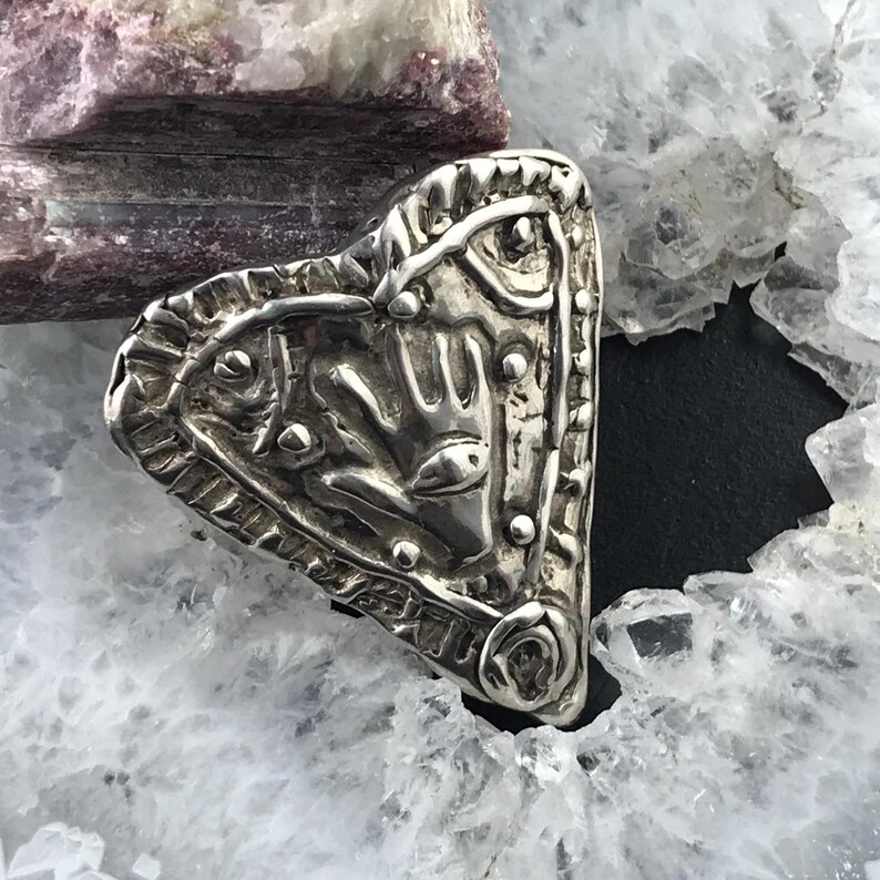 Silver Rough Heart Shape Brooch For Women or Men Anniversary Birthday Christmas Gift For Her For Him