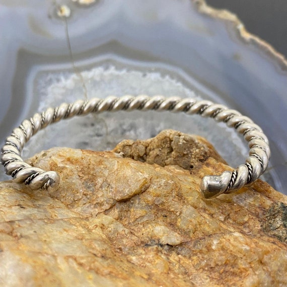 Vintage Silver Rope Twisted Stackable Bracelet Fo… - image 7
