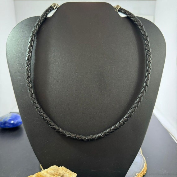 Carolyn Pollack Black Braided Leather Adjustable … - image 1