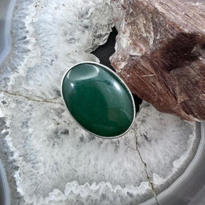 Carolyn Pollack Sterling Silver Large Oval Jadeite Shield Ring Size 6 For Women