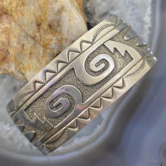 Rare Earlier Vintage Native American Navajo Hopi Swirling Geometric Sterling Silver Ring Old Rare Earlier Vintage Native American Navajo Hopi Swirling Geometric Sterling Silver Ring Old