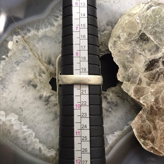 Vintage Silver Rectangle Onyx Split Shank Ring Si… - image 10