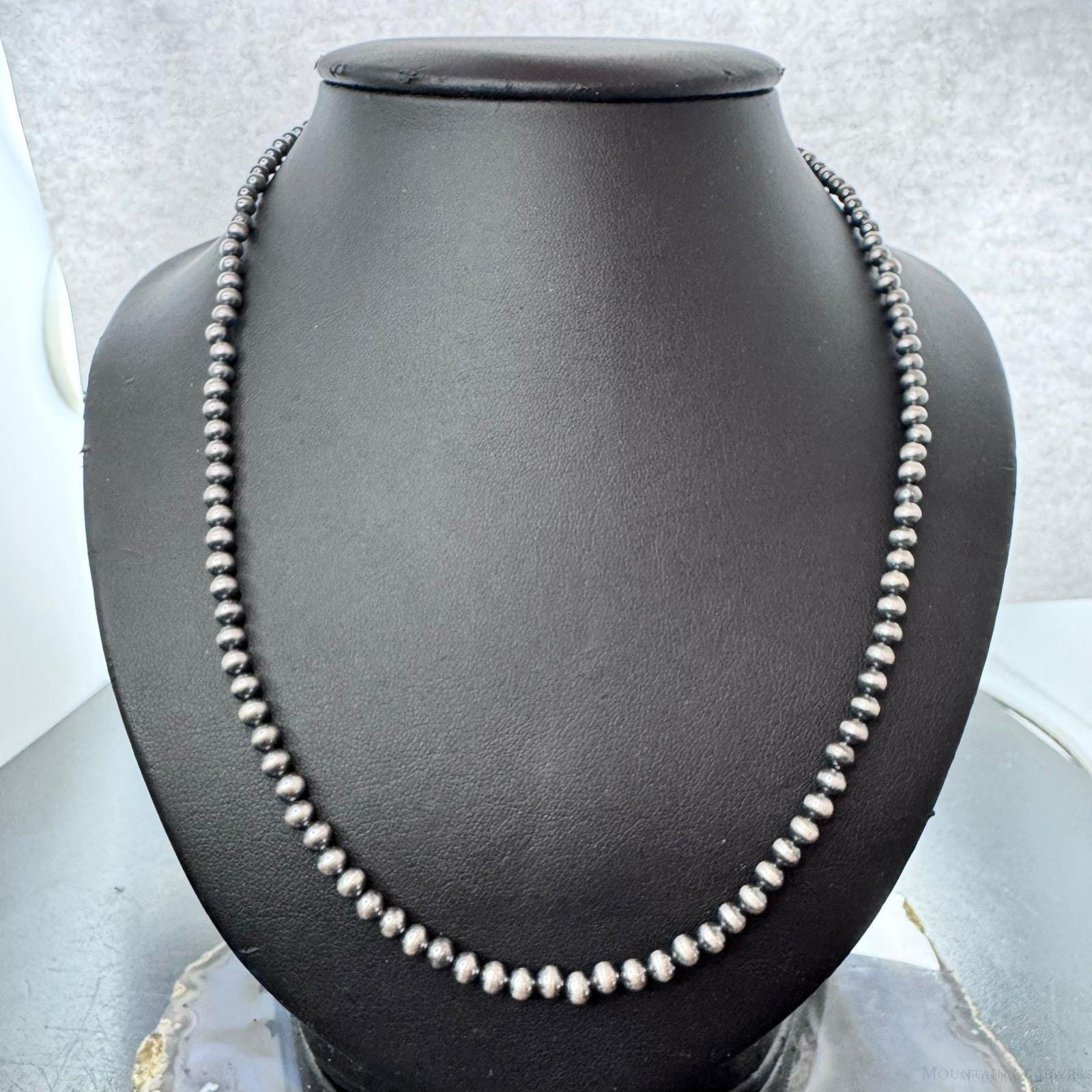 Sterling Silver Southwestern Style Navajo Pearl Beads 4 Mm