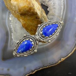 Pulsera Carolyn Pollack de plata de ley estilo suroeste con dos lágrimas de lapislázuli para mujer