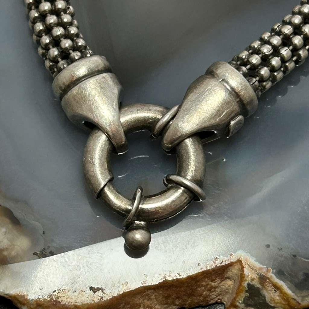 Vintage Sterling Silver Twisted Popcorn Mesh 7.5\
