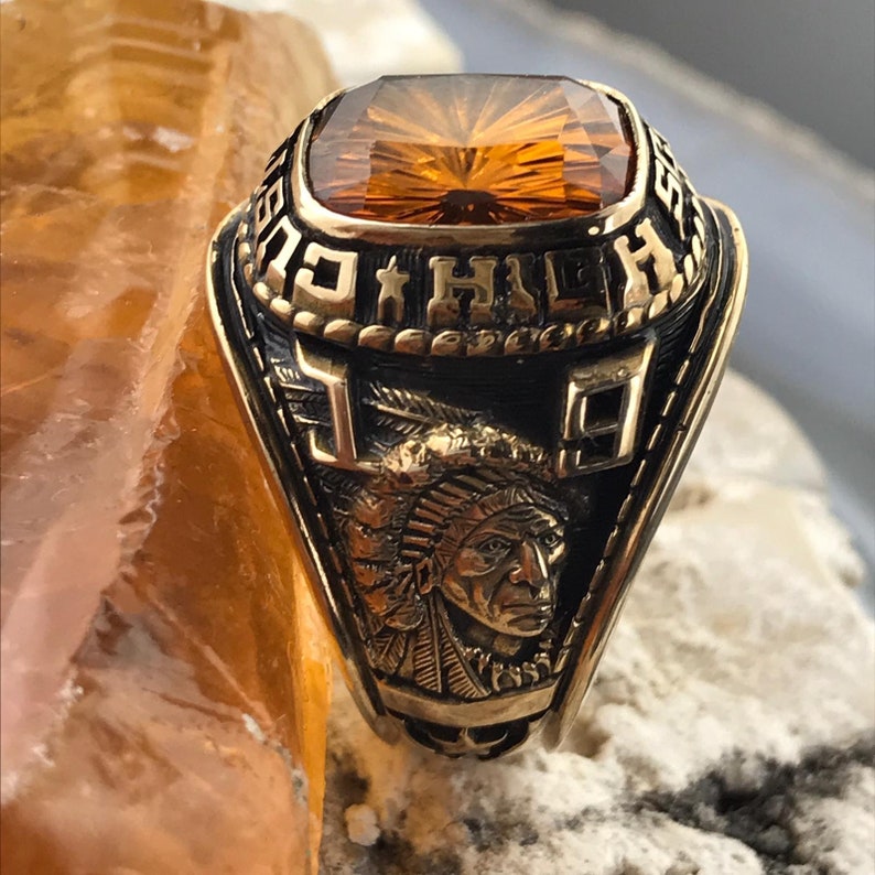 Class Ring Size 9.25 For Men 1980 Custer High School Collectable Ring 10K Yellow Gold Josten Milwaukee