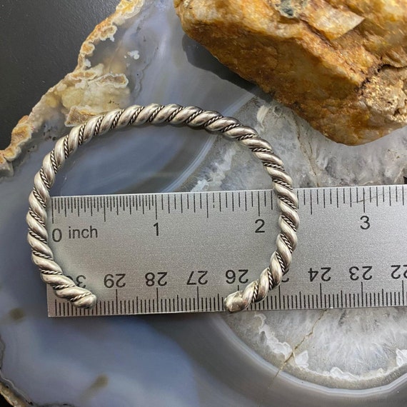 Vintage Silver Rope Twisted Stackable Bracelet Fo… - image 9