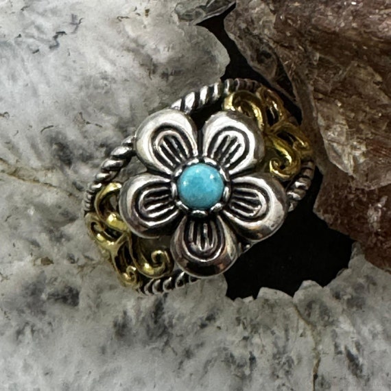 Carolyn Pollack Sterling Silver & Brass Turquoise… - image 2