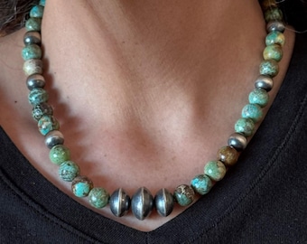ナバホパール グラデーション ブルー ターコイズ ビーズネックレス