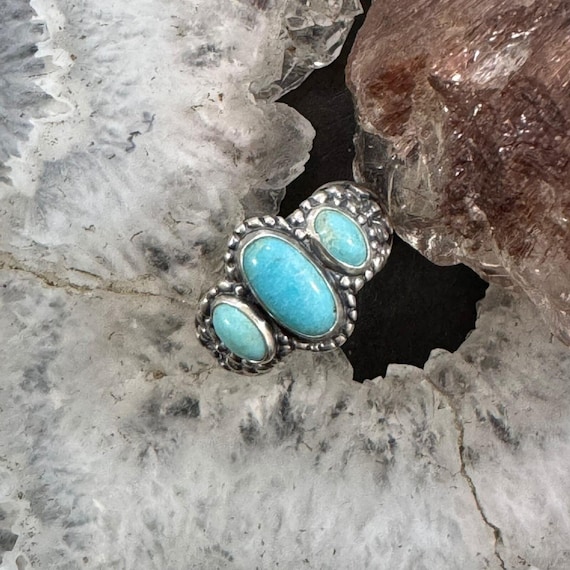Carolyn Pollack Sterling Silver 3 Oval Turquoise … - image 1