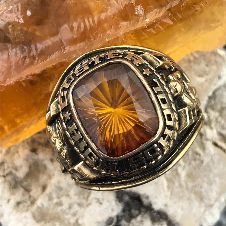 Class Ring Size 9.25 For Men 1980 Custer High School Collectable Ring 10K Yellow Gold Josten Milwaukee