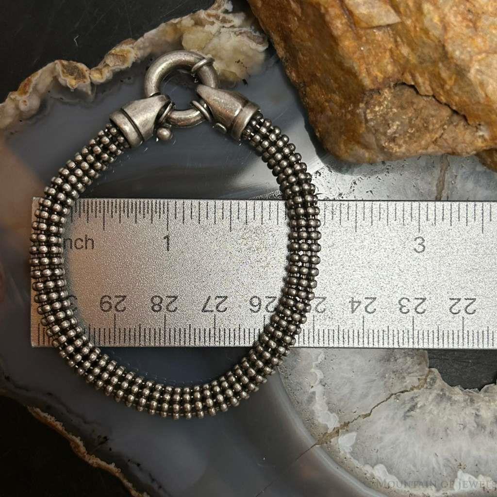 Vintage Sterling Silver Twisted Popcorn Mesh 7.5 display picture 3