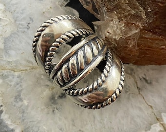 Carolyn Pollack Vintage Sterling Silber verzierte Seile & Bands Ring für Frauen