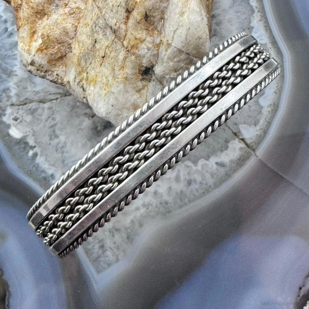Tahe Sterling Bracelet Elaine Tahe Sterling Silver Navajo Rope