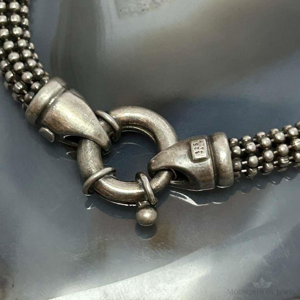 Vintage Sterling Silver Twisted Popcorn Mesh 7.5
