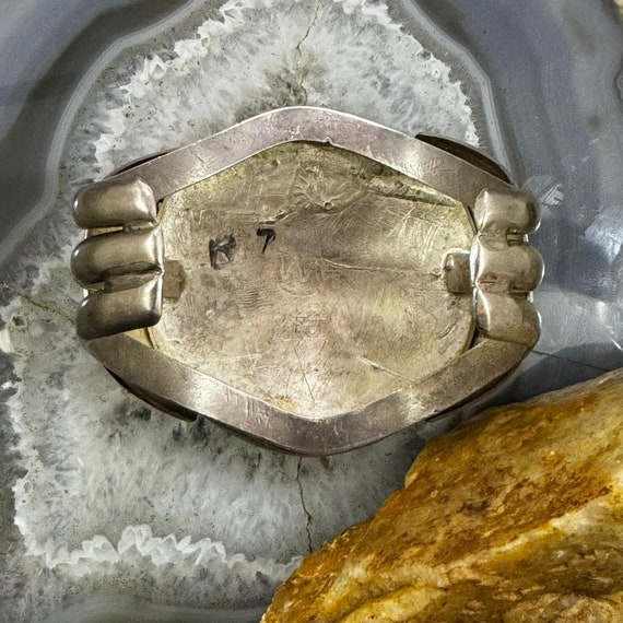 Silver Heavy and Solid Turquoise Overlay Unisex B… - image 7