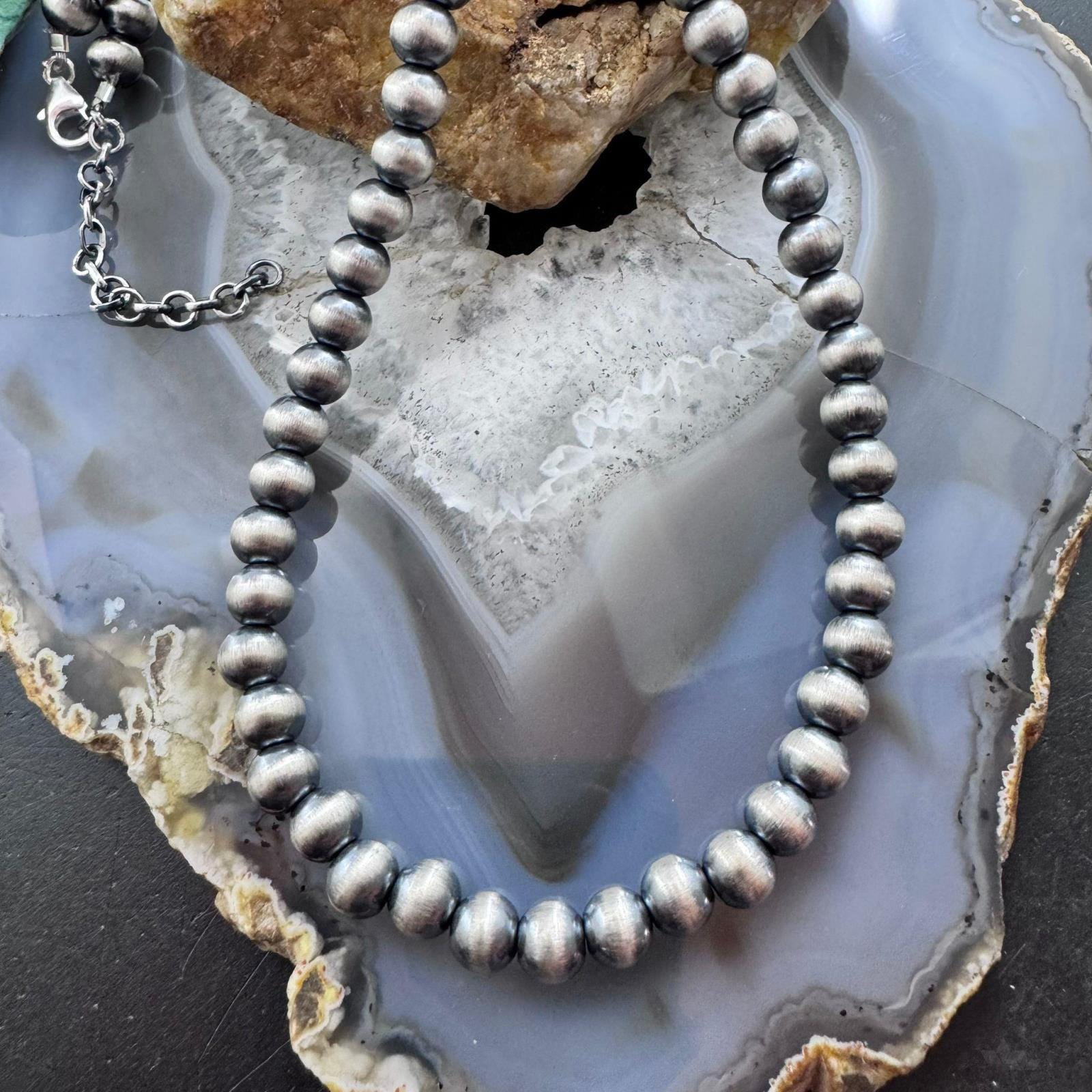 アクセサリー Navajo Silver Beads Necklace アクセサリー Navajo Silver Beads Necklace 6MM Sterling Silver